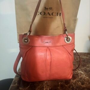 Coach Coral Leather Shoulder Bag GUC